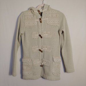 Patagonia womens cream nordic sweater hoodie jacket. Pockets size  XS
